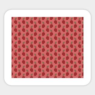 Strawberry Leaf Pink Pattern Sticker